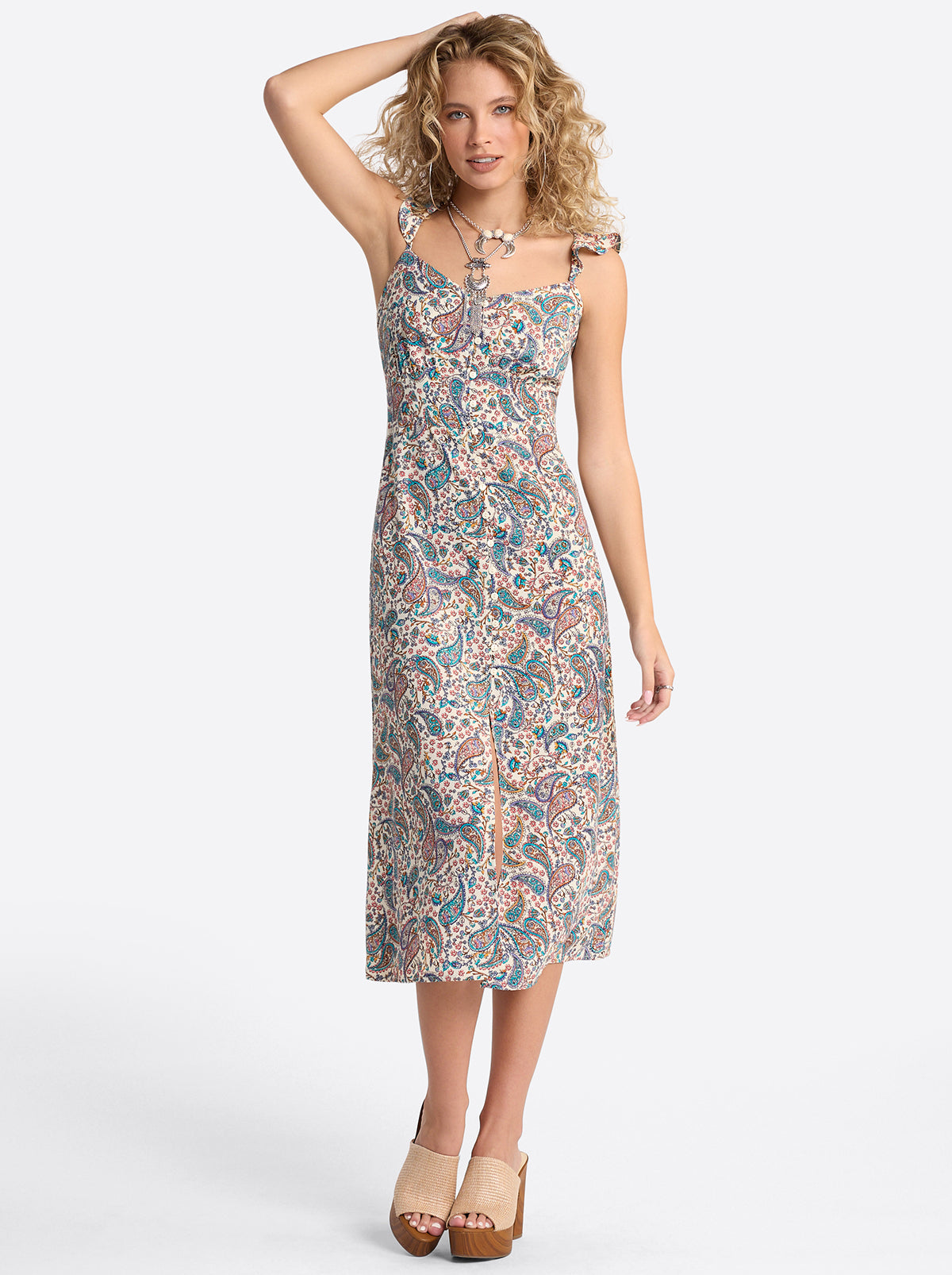 Jessica Simpson Outlet | Sahira Dress in Buttercream Playful Paisleys