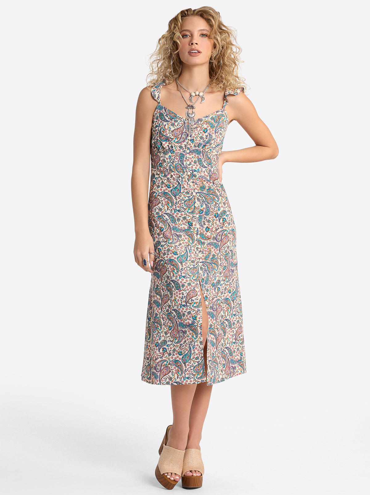 Jessica Simpson Outlet | Sahira Dress in Buttercream Playful Paisleys
