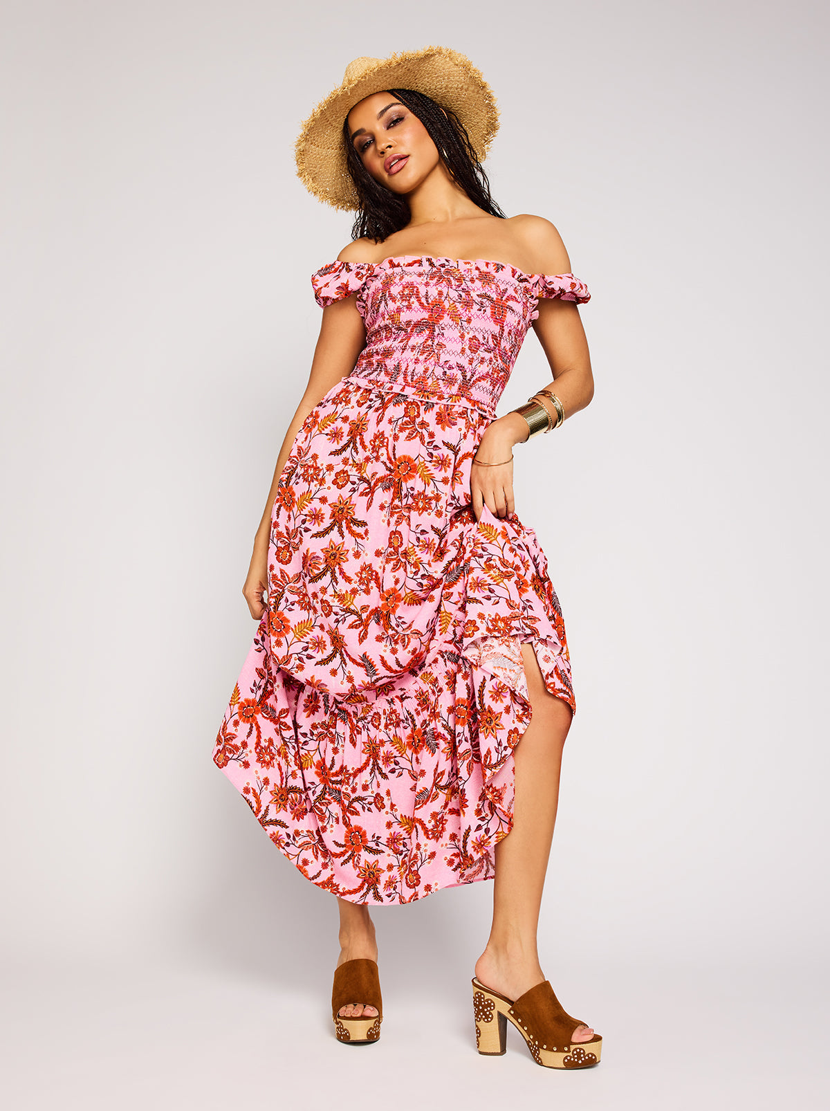 Jessica Simpson Sale | Clarice Maxi Dress in Rosebloom Wild Jacobeans