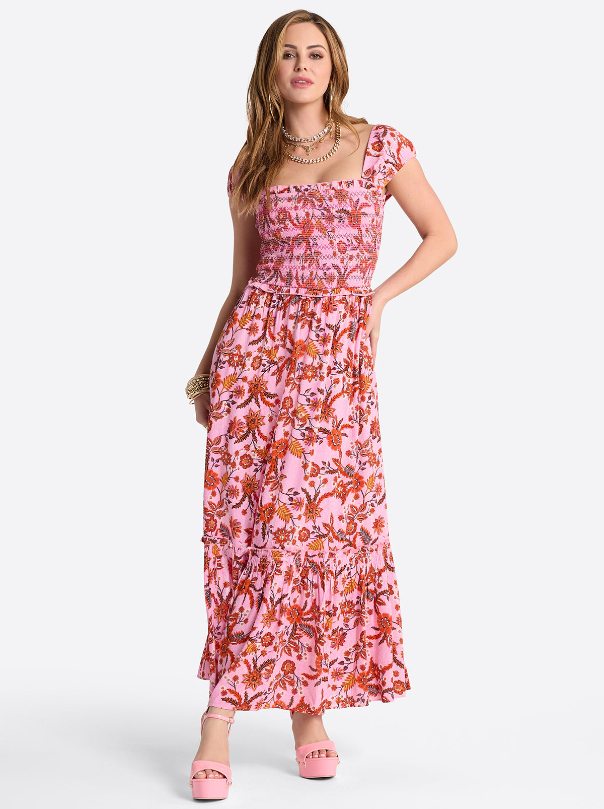 Jessica Simpson Sale | Clarice Maxi Dress in Rosebloom Wild Jacobeans