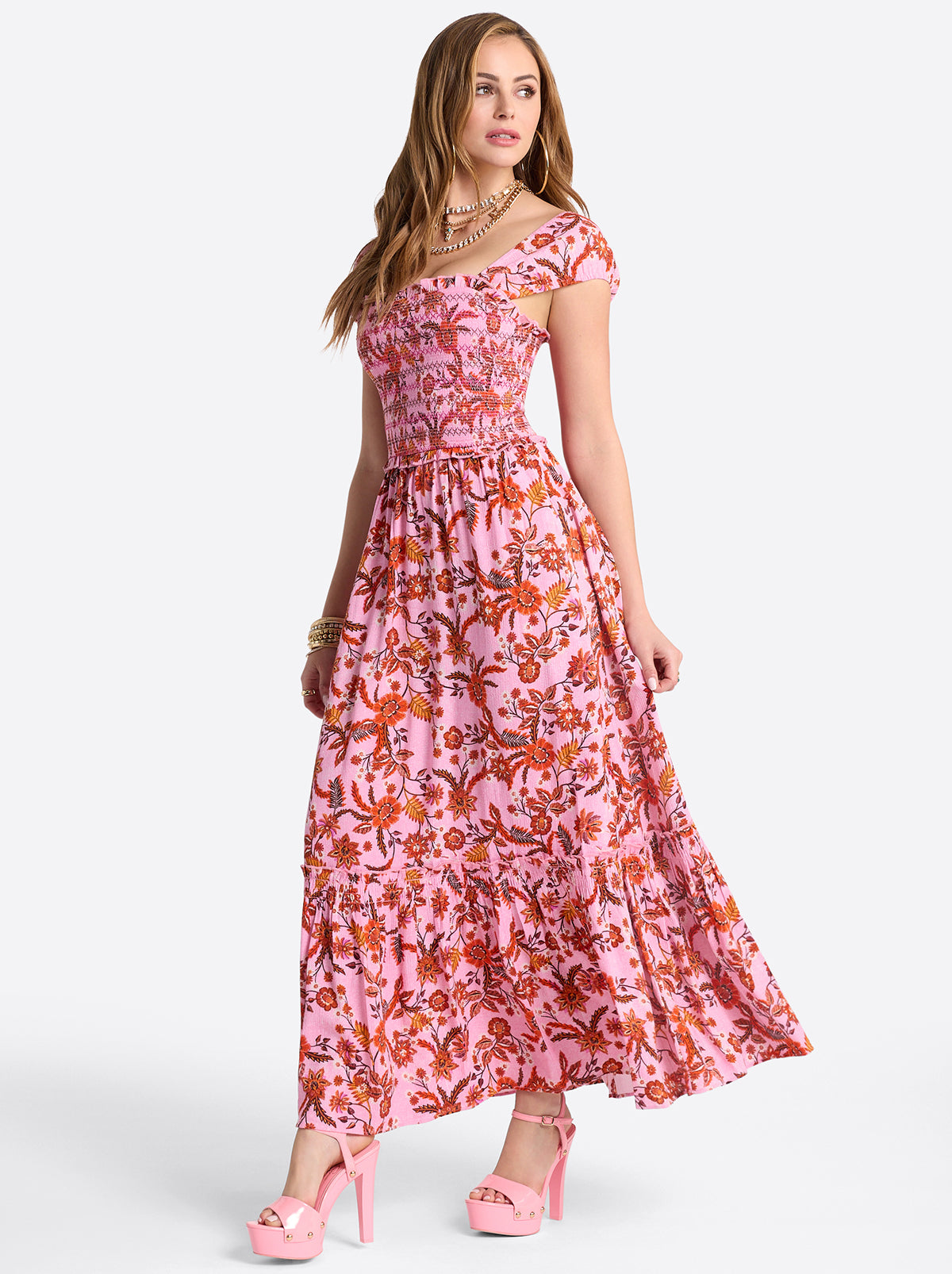 Jessica Simpson Sale | Clarice Maxi Dress in Rosebloom Wild Jacobeans