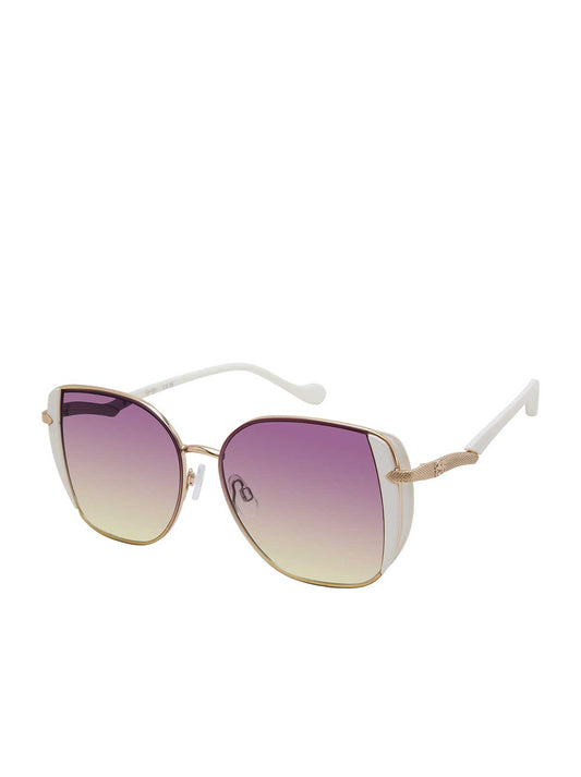 Jessica Simpson For Sale | Metal Shield Butterfly Sunglasses in Gold