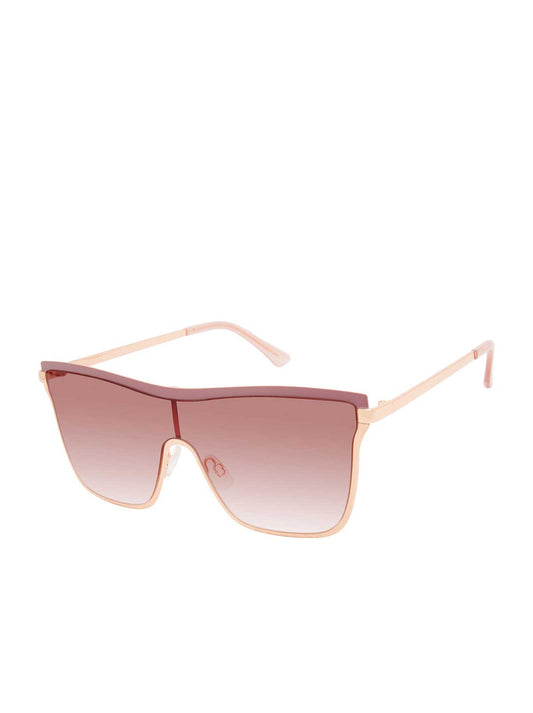 Jessica Simpson Sale | Chic Metal Square Shield Sunglasses in Rose Gold & Rose