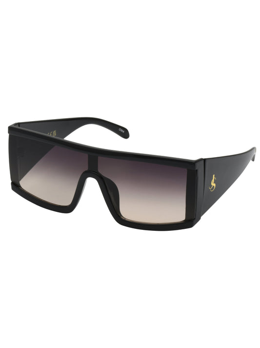 Jessica Simpson On Sale | Modern Square Shield Sunglasses in Black