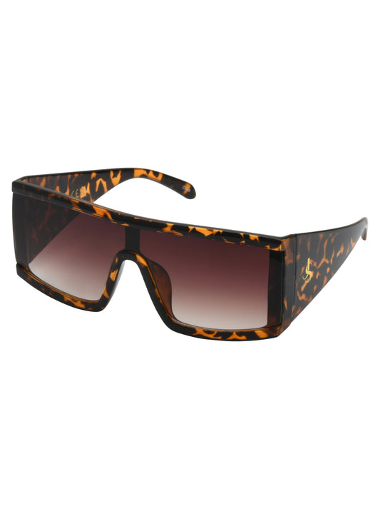 Jessica Simpson For Sale | Modern Square Shield Sunglasses in Tortoise