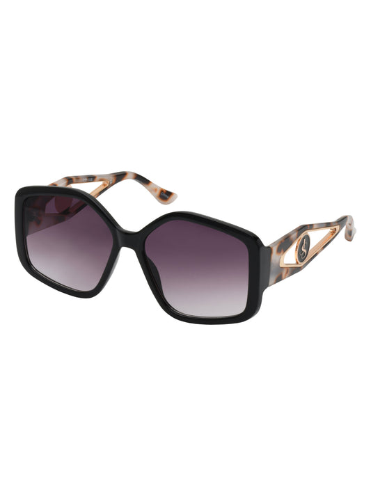Jessica Simpson On Sale | Oversized Geometric Sunglasses in Black & Tortoise