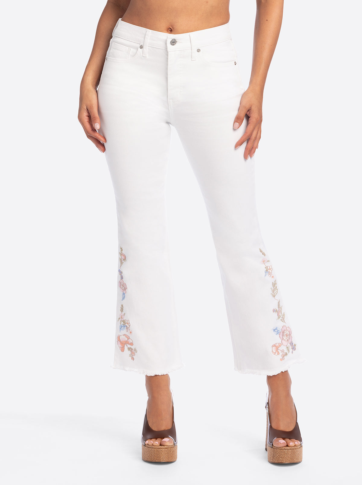 Jessica Simpson Sale | JS Jessica Simpson Plano Ankle Flare Jean in Bright White