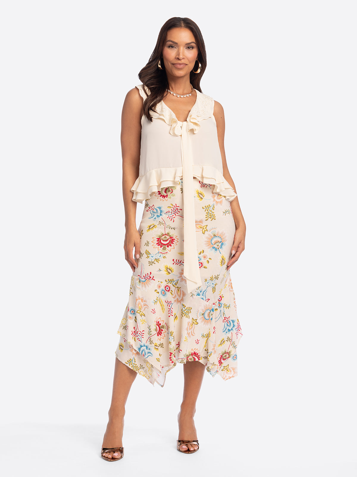 Jessica Simpson Discount | JS Jessica Simpson Nora Bias Skirt in Sandshell Bohemian