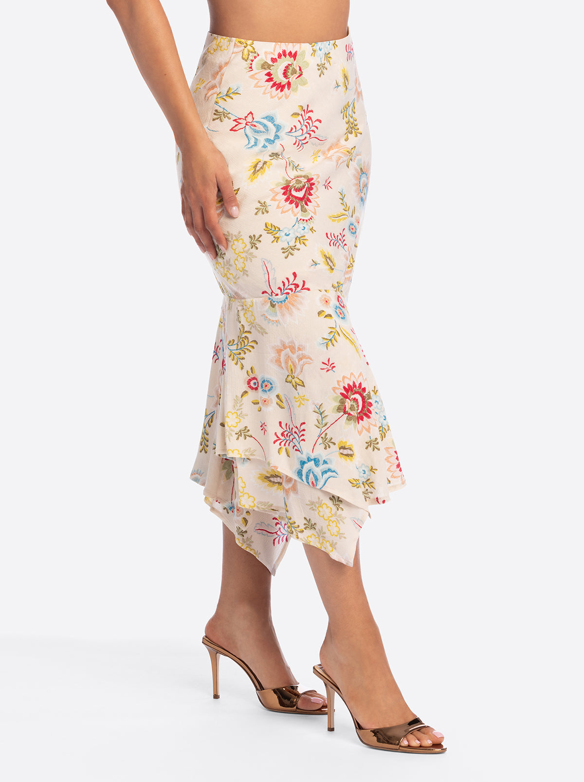 Jessica Simpson Discount | JS Jessica Simpson Nora Bias Skirt in Sandshell Bohemian
