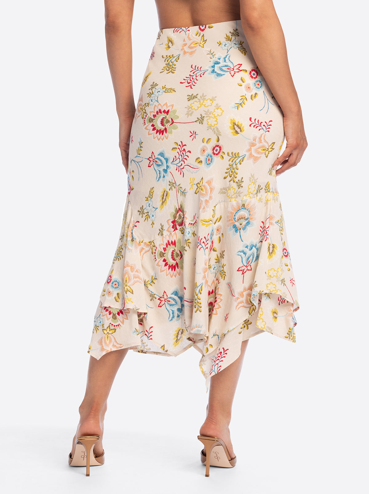 Jessica Simpson Discount | JS Jessica Simpson Nora Bias Skirt in Sandshell Bohemian