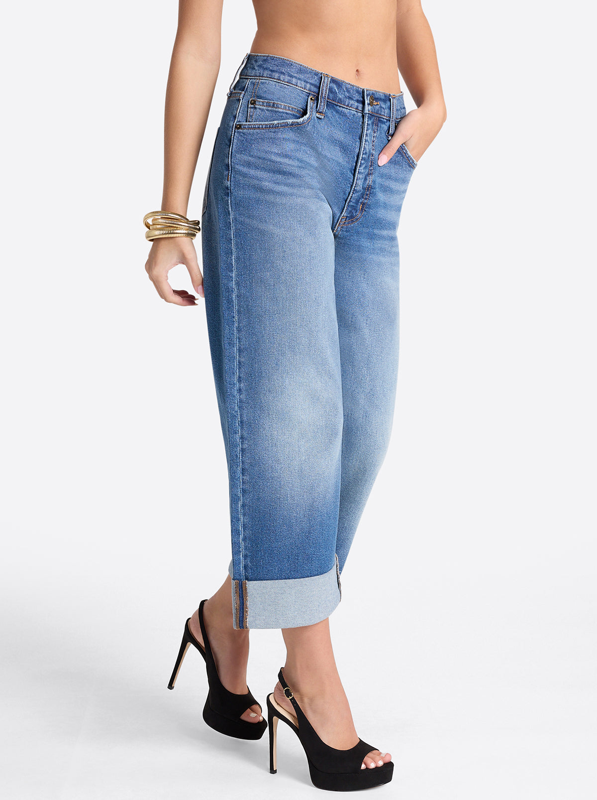 Jessica Simpson Online | Valentine Wide Leg Boyfriend Jeans in High Road