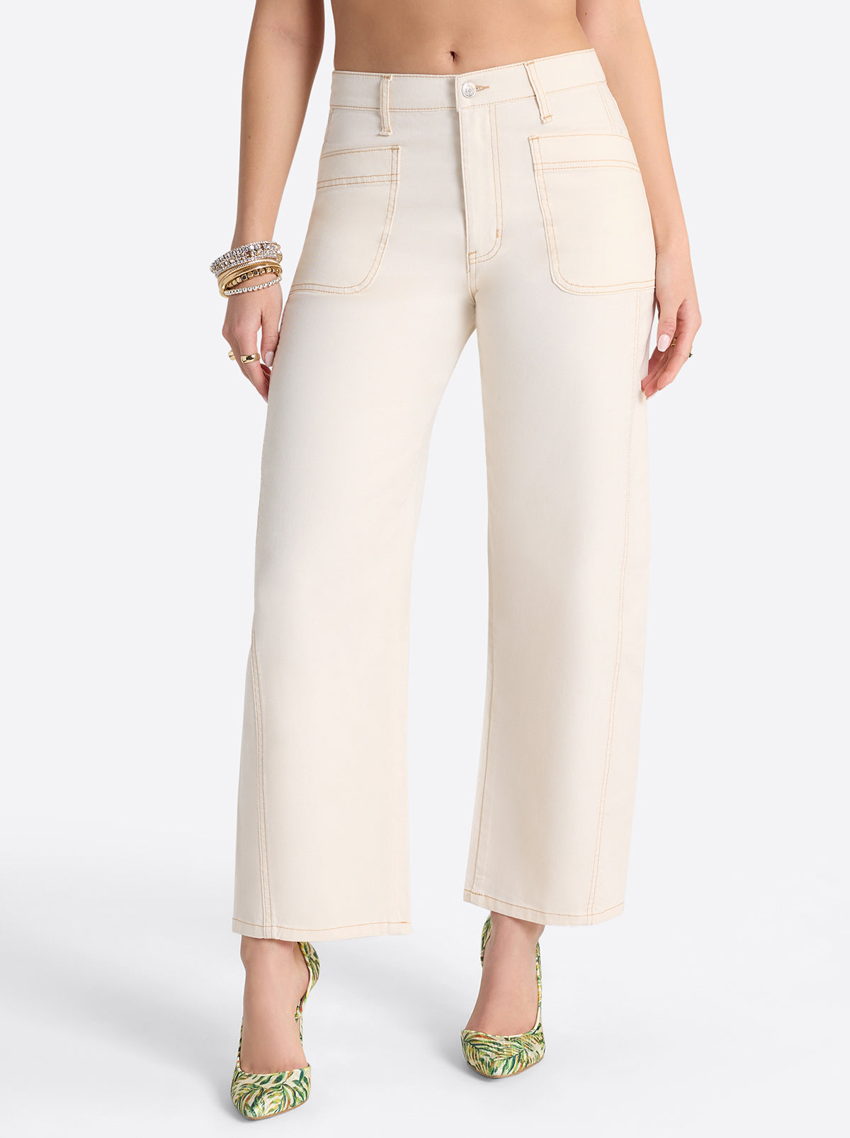 Jessica Simpson For Sale | Relaxed Barrel Jeans in Ecru
