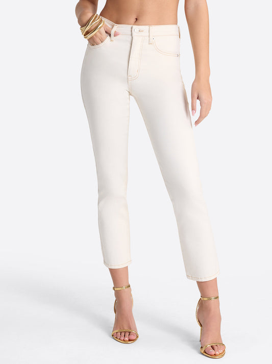 Jessica Simpson Sale | Harmony Straight High Rise Jeans in Ecru