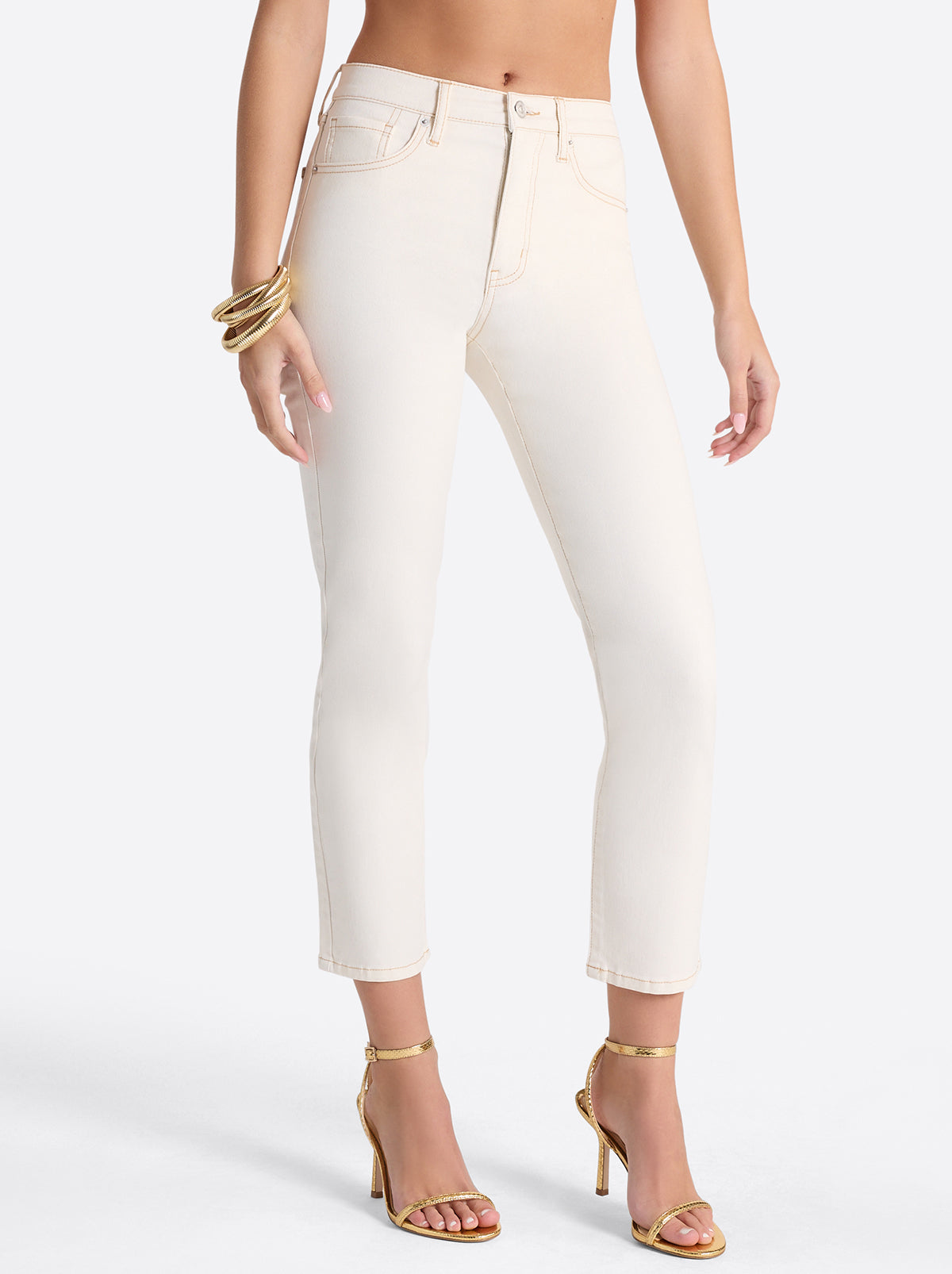 Jessica Simpson Sale | Harmony Straight High Rise Jeans in Ecru