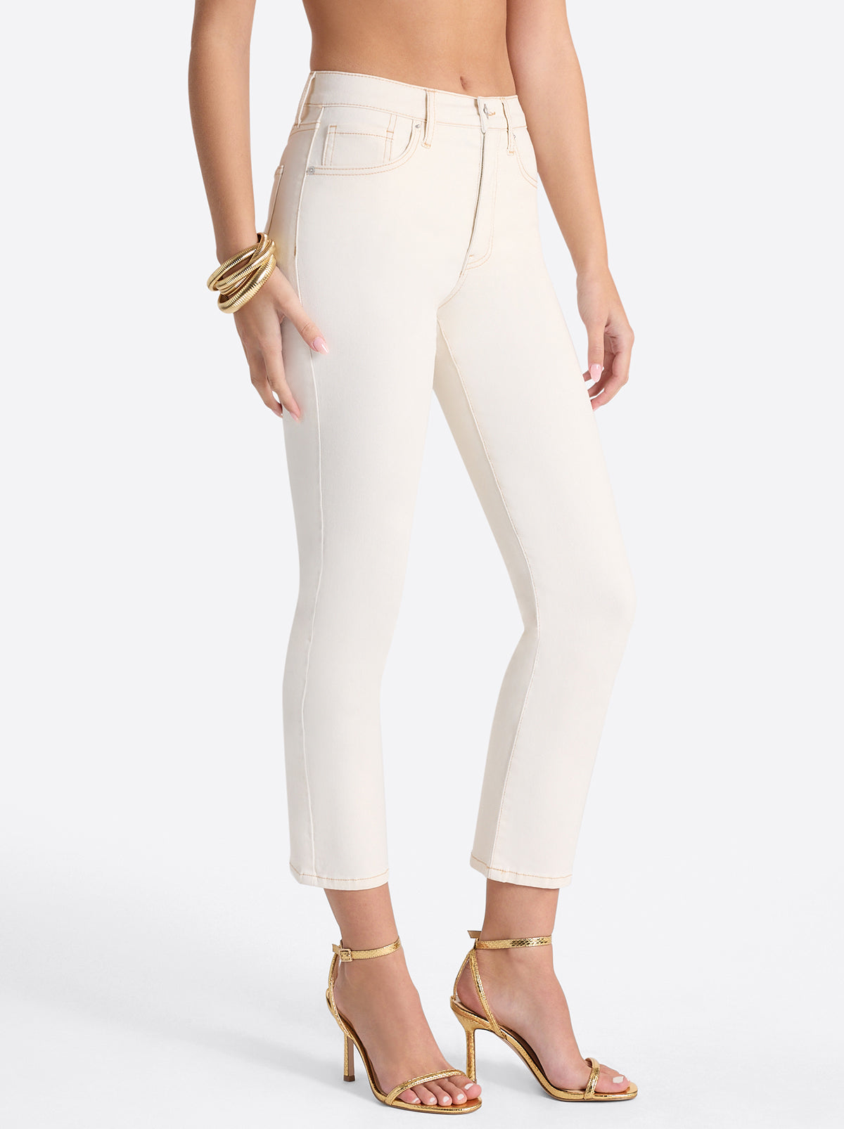 Jessica Simpson Sale | Harmony Straight High Rise Jeans in Ecru
