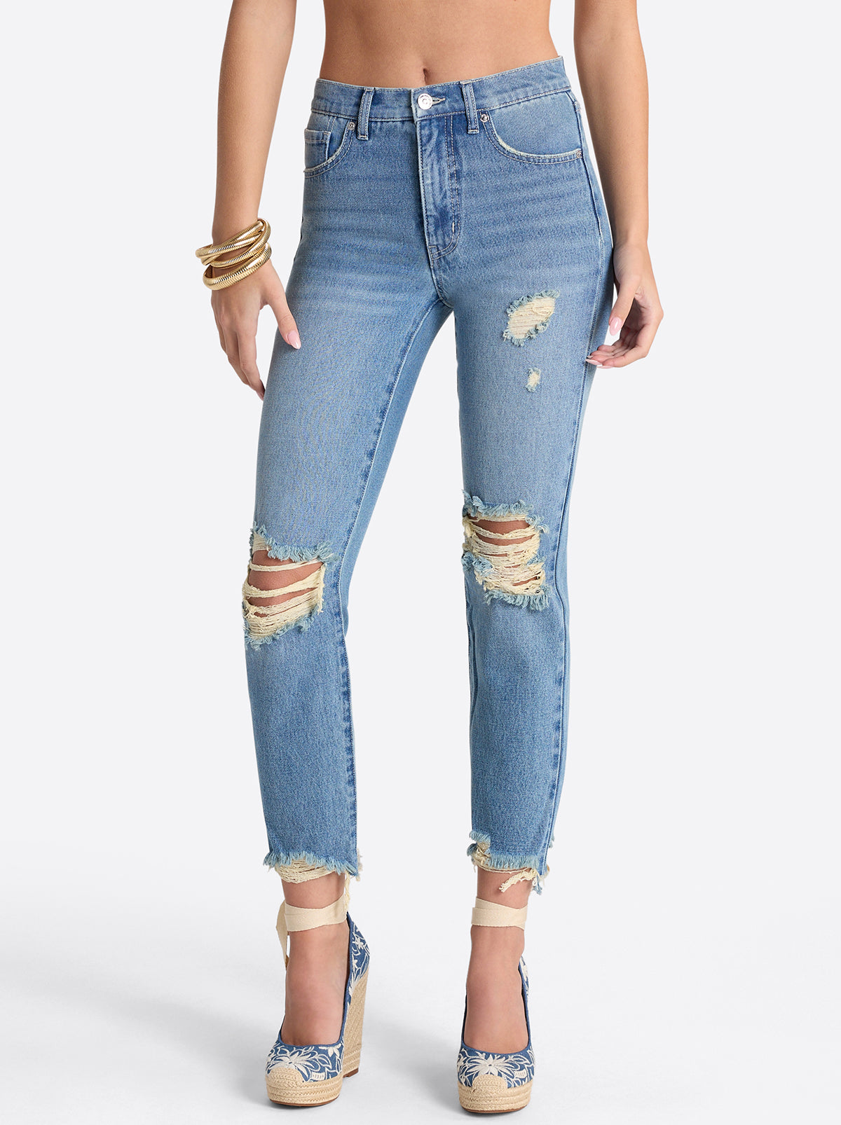 Jessica Simpson Online | Harmony Straight High Rise Jeans in Incline