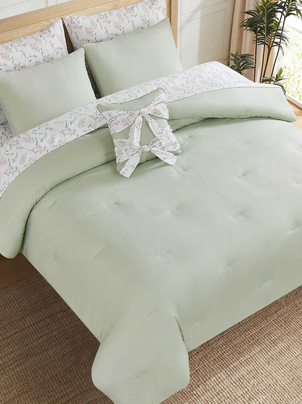 Jessica Simpson Discount | Felicity Sage Floral Bed in a Bag