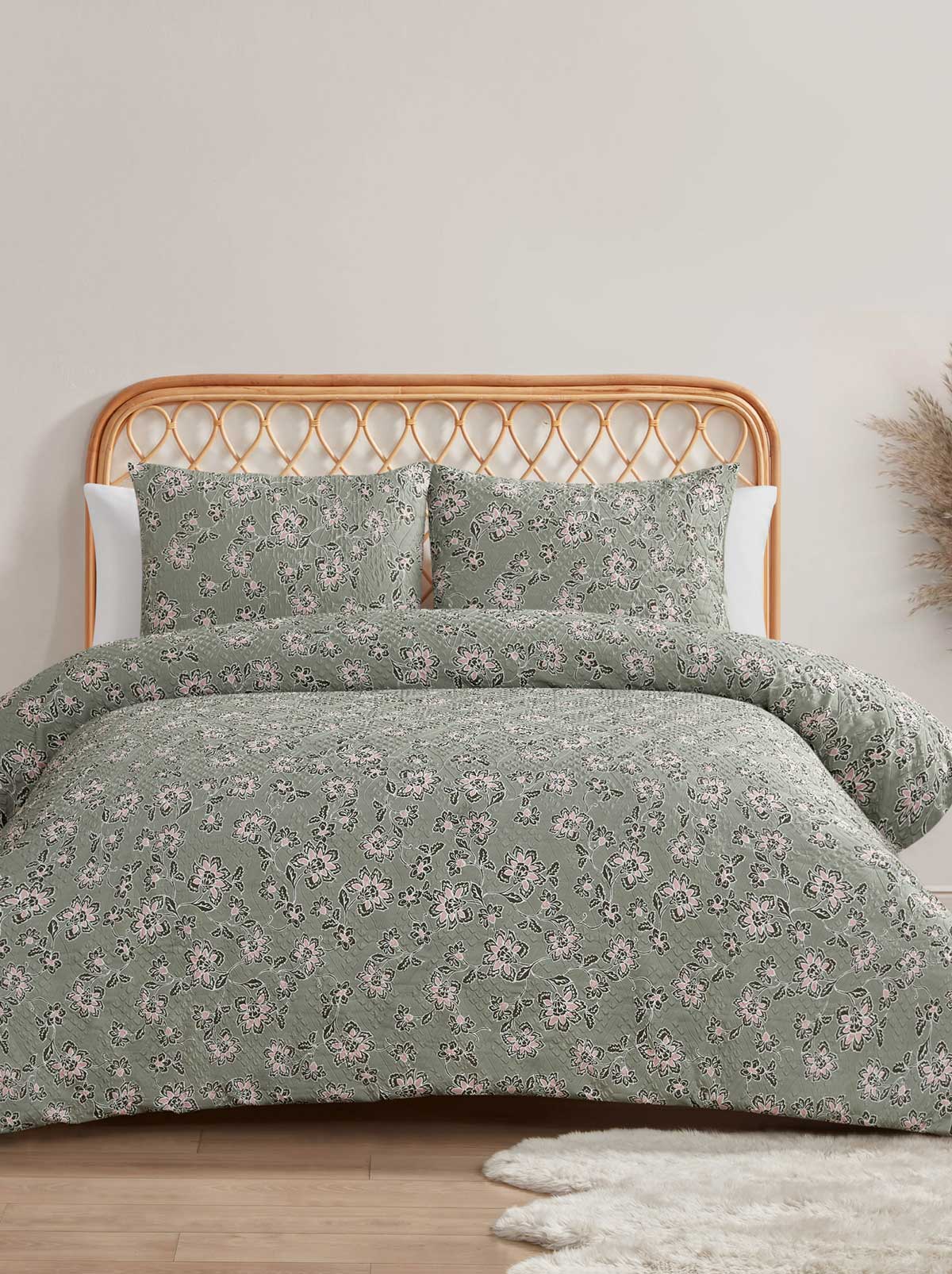 Jessica Simpson Discount | Botanical Embossed Print Duvet Cover Set