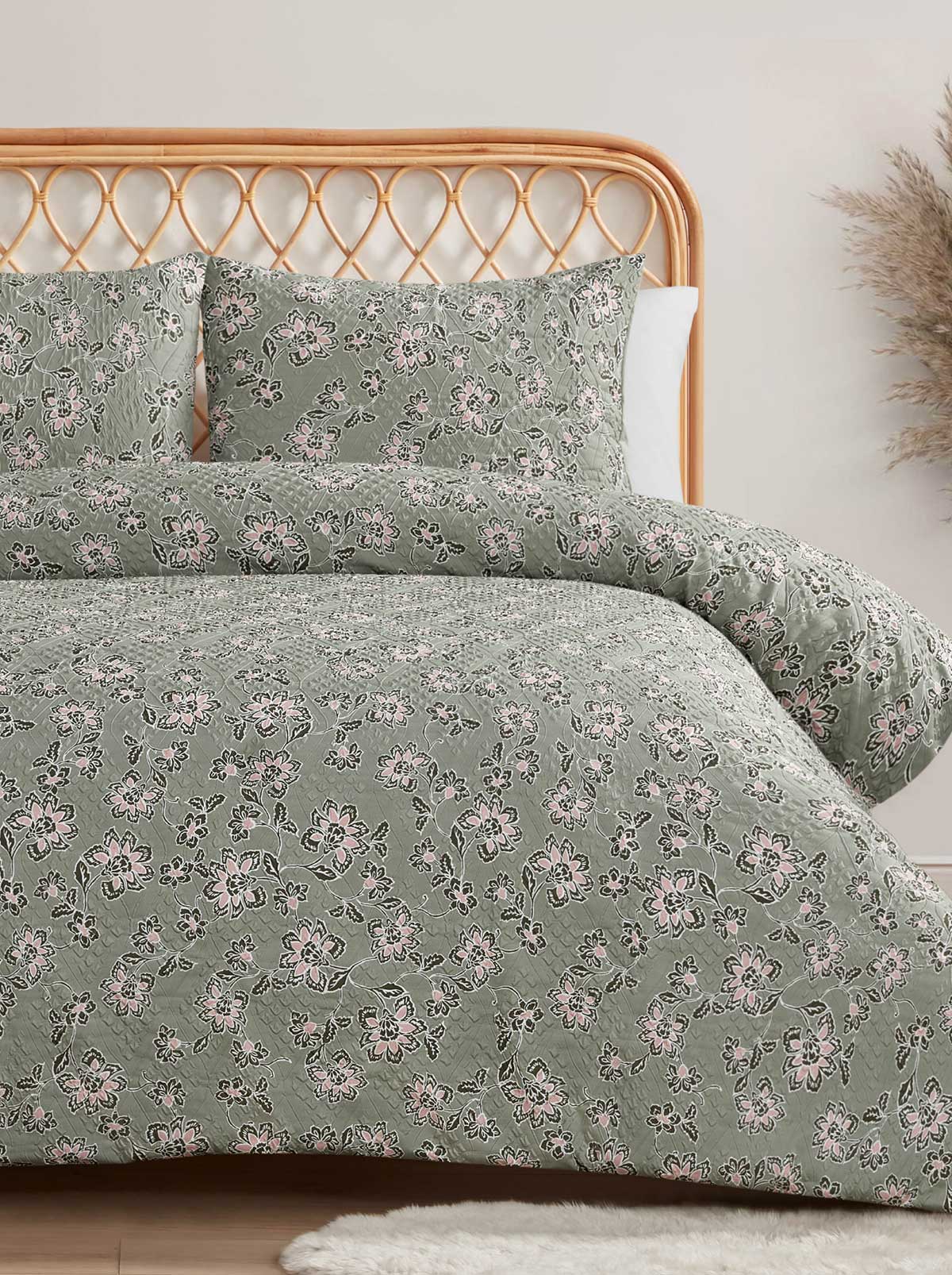 Jessica Simpson Discount | Botanical Embossed Print Duvet Cover Set