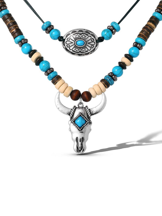 Jessica Simpson For Sale | Layered Turquoise Bull Head Necklace