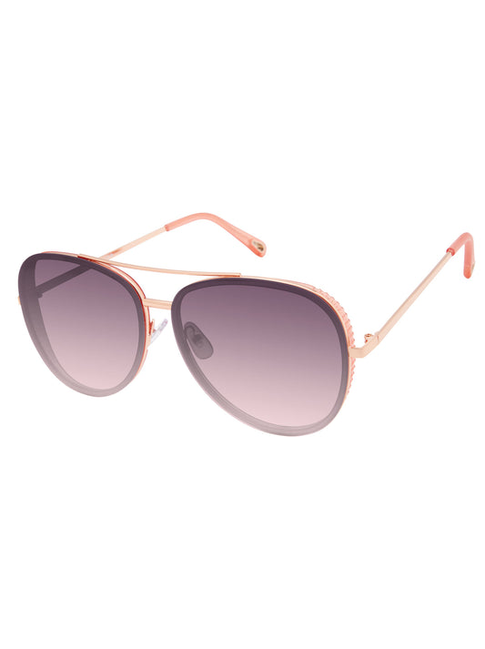Jessica Simpson Outlet | Glam Aviator Pilot Sunglasses in Rose Gold & Rose