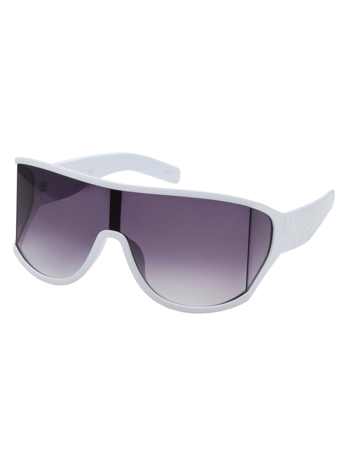 Jessica Simpson Online | Oversized Square Wrap Shield Sunglasses in White