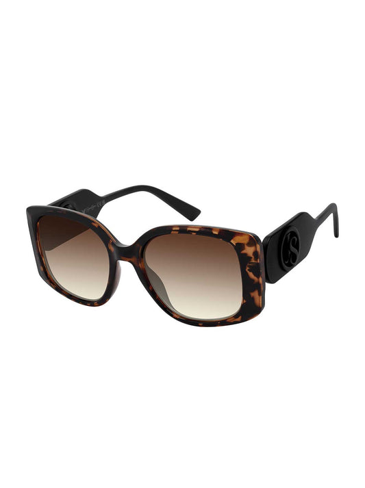 Jessica Simpson Discount | Chic Rectangle Tapered Temple Sunglasses in Tortoise & Black