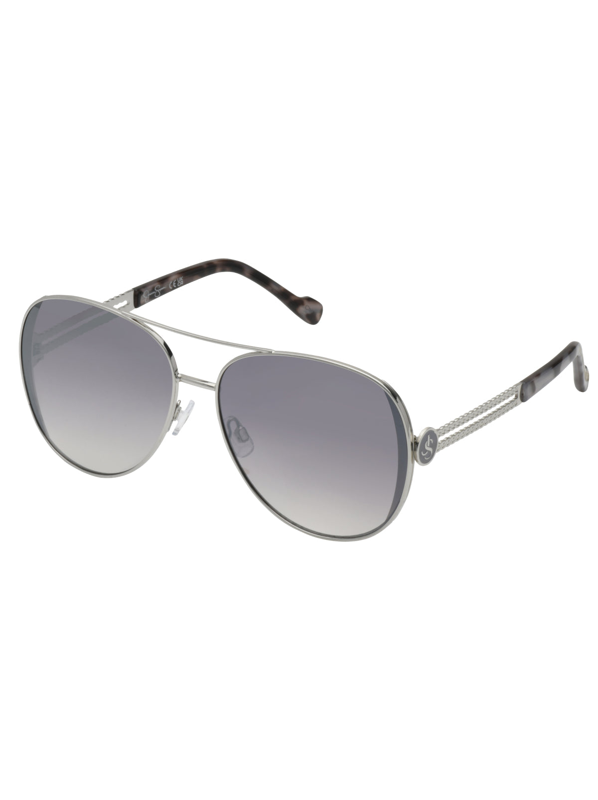Jessica Simpson For Sale | Stylish Metal Aviator Sunglasses in Silver & Tortoise