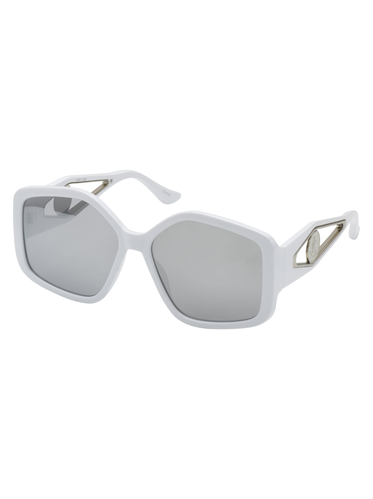 Jessica Simpson Online | Oversized Geometric Sunglasses in White
