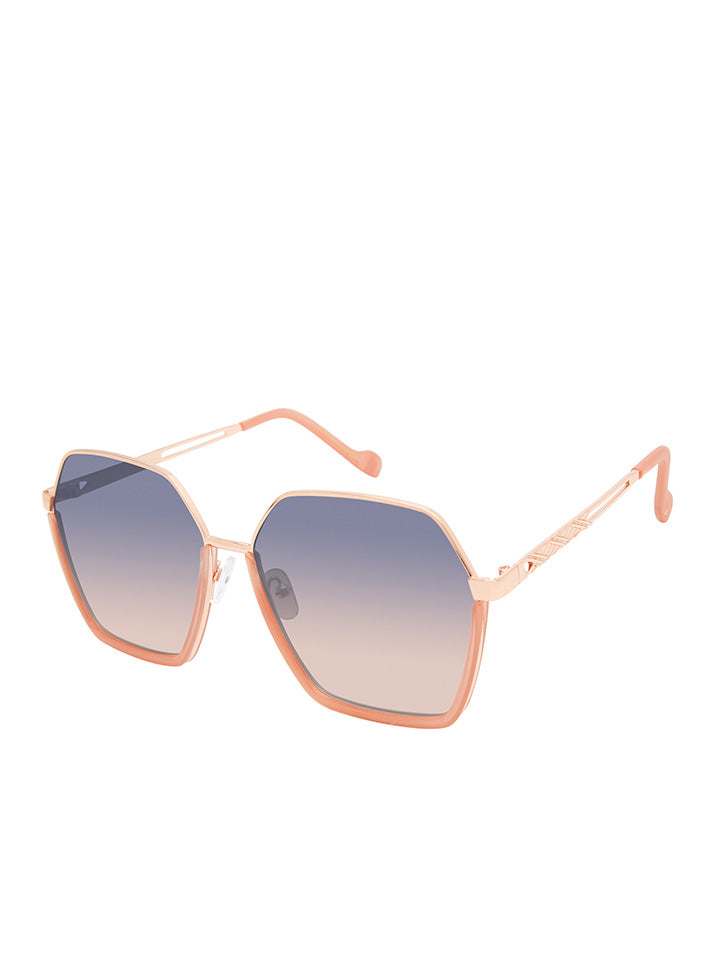 Jessica Simpson Online | Geometric Metal Sunglasses in Rose Gold