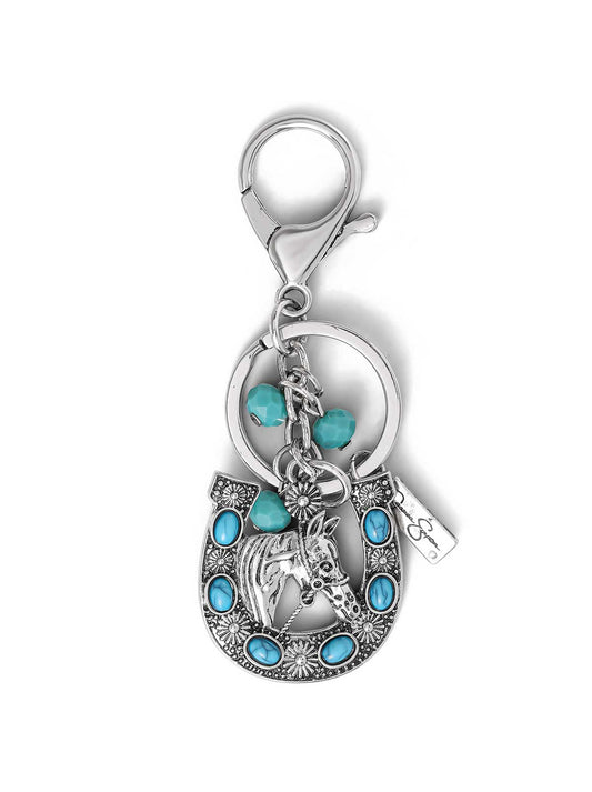 Jessica Simpson Outlet | Turquoise Horse Shoe Keychain
