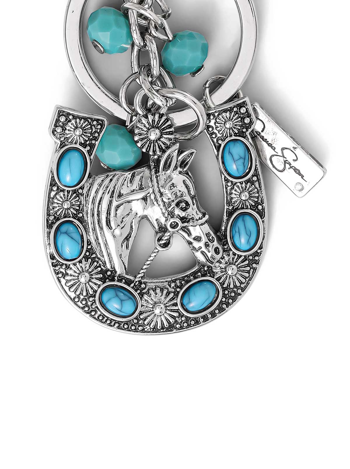 Jessica Simpson Outlet | Turquoise Horse Shoe Keychain