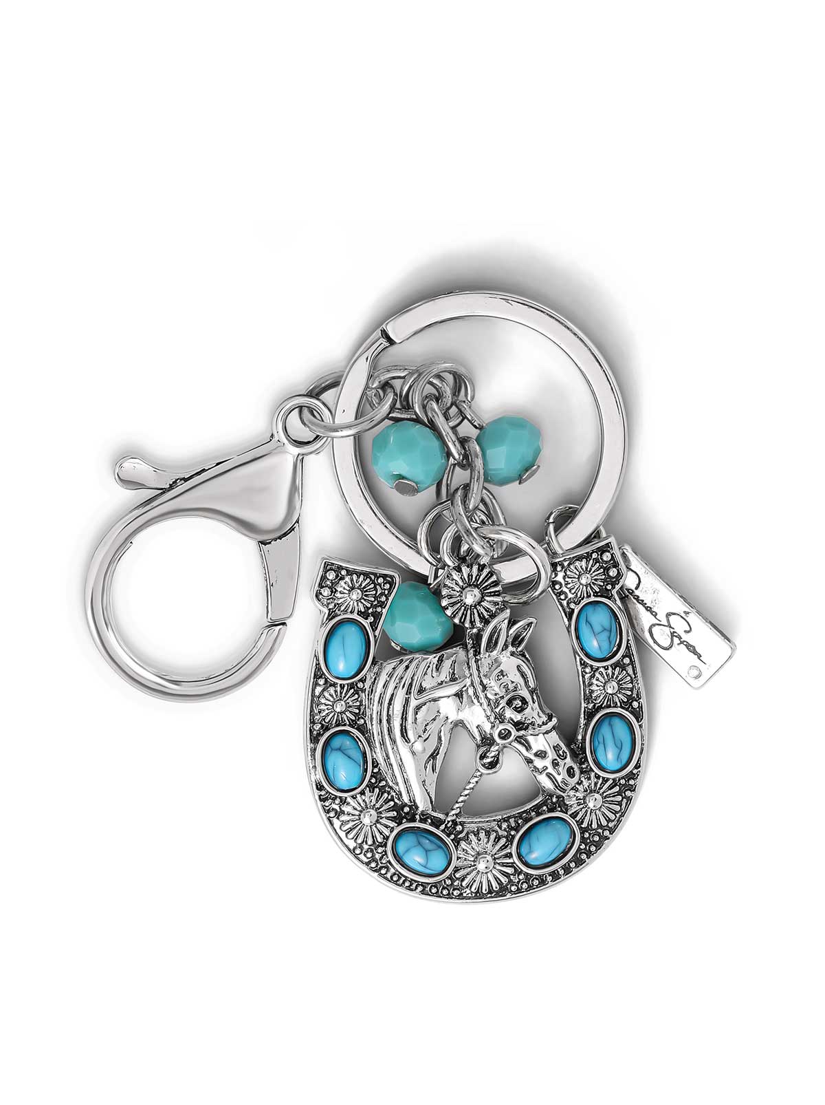 Jessica Simpson Outlet | Turquoise Horse Shoe Keychain