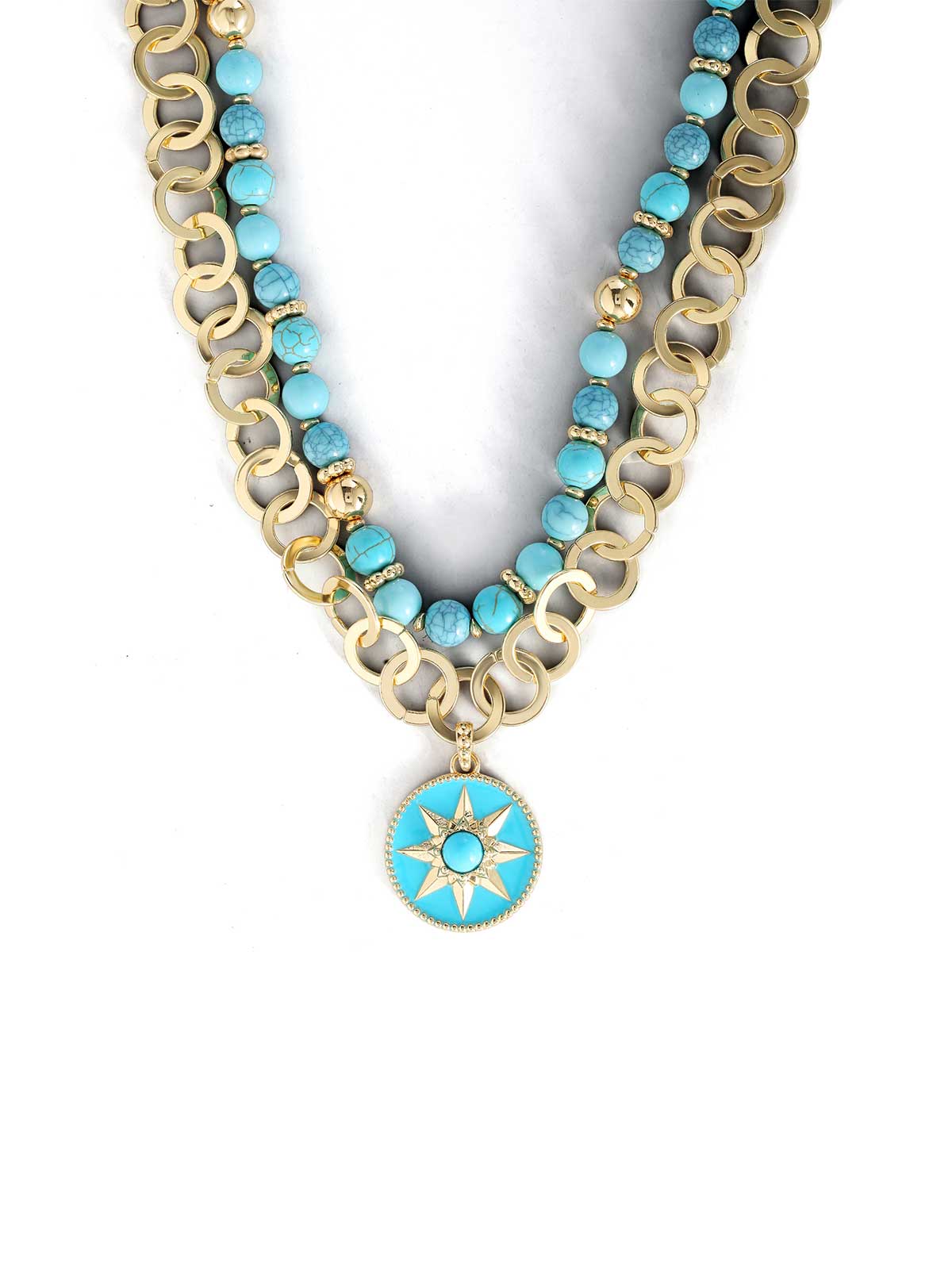 Jessica Simpson Sale | Layered Necklace with Turquoise Beads