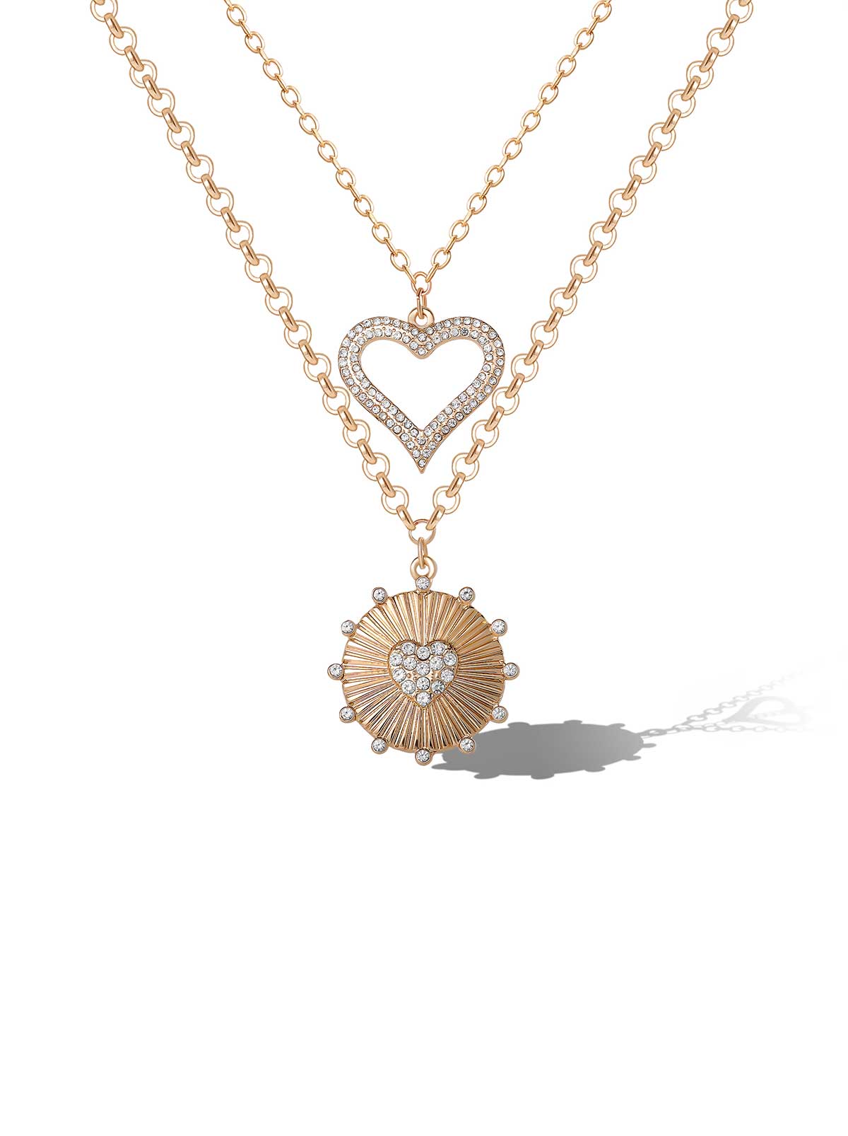 Jessica Simpson For Sale | Layered Heart & Sunburst Pendant Necklace Set