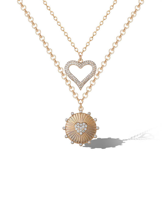 Jessica Simpson For Sale | Layered Heart & Sunburst Pendant Necklace Set