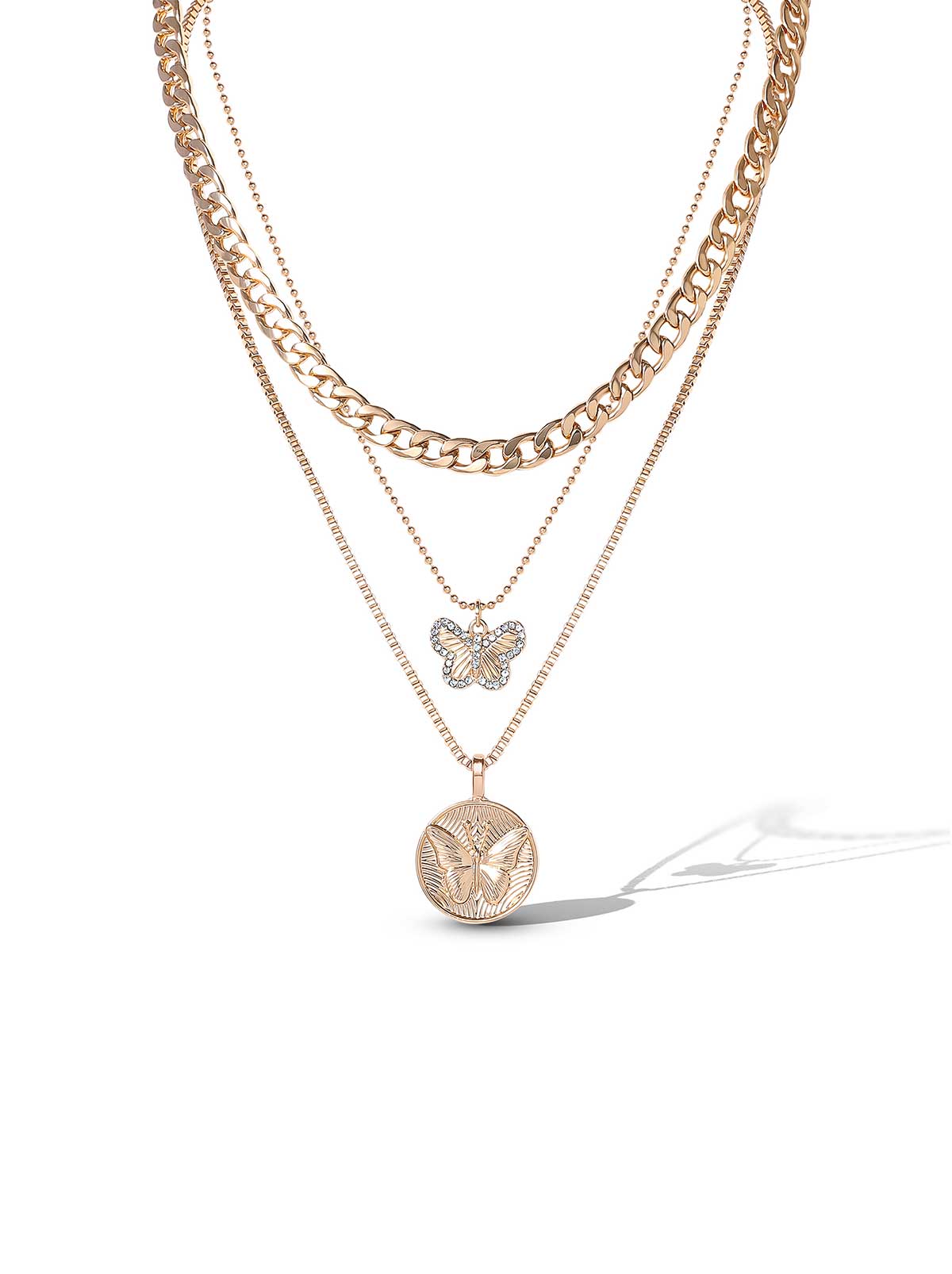Jessica Simpson Outlet | Layered Butterfly Pendant Necklace
