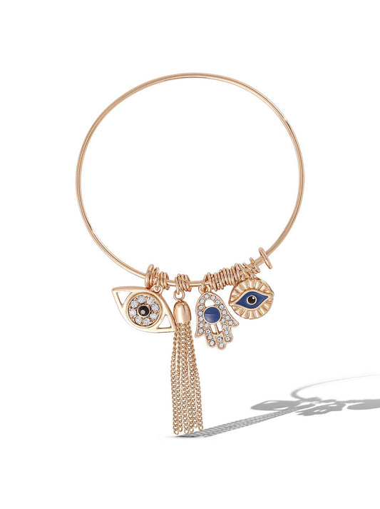 Jessica Simpson Discount | Crystal Lucky & Tassel Charms Bangle