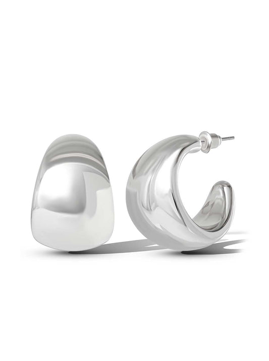Jessica Simpson Outlet | Chunky Silver Hoop Earrings