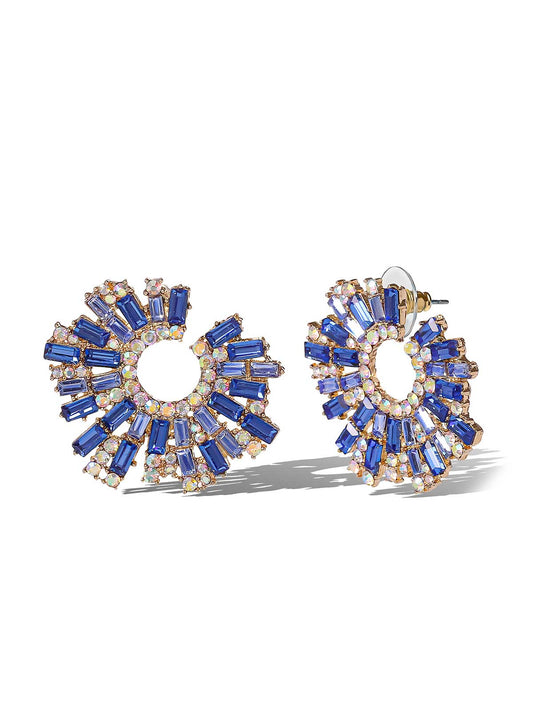 Jessica Simpson For Sale | Sunburst Blue Crystal Earrings