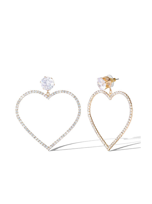 Jessica Simpson Online | Heart-Shaped Crystal Drop Earrings
