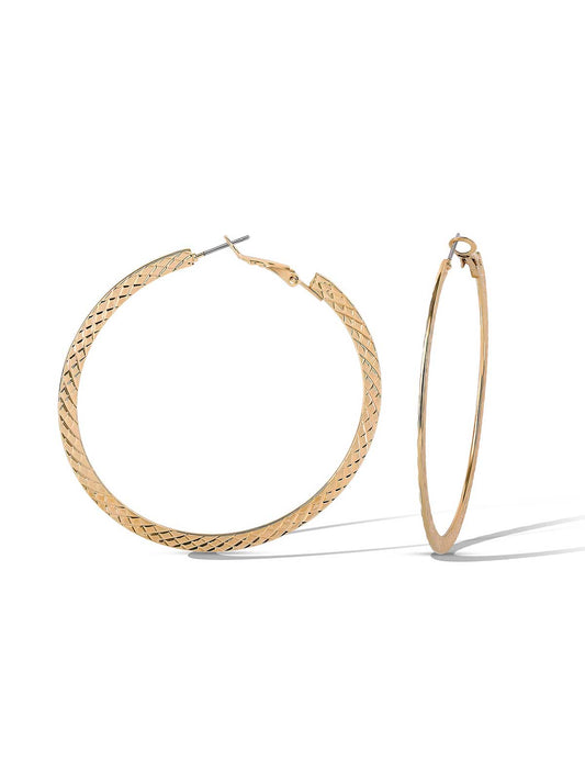 Jessica Simpson For Sale | Diamond-Cut Pattern Hoop Earrings