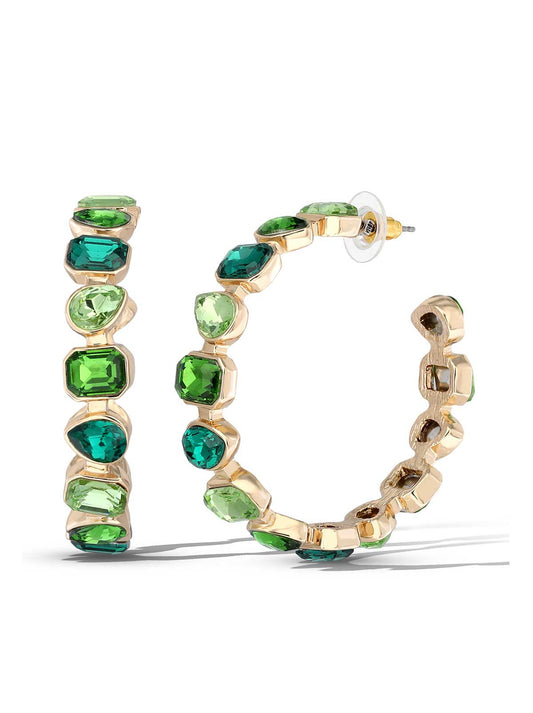Jessica Simpson Sale | Multi-Green Gem Hoop Earrings