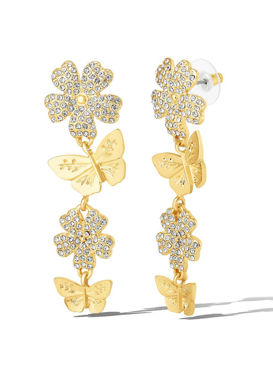 Jessica Simpson Outlet | Flower & Butterfly Drop Earrings