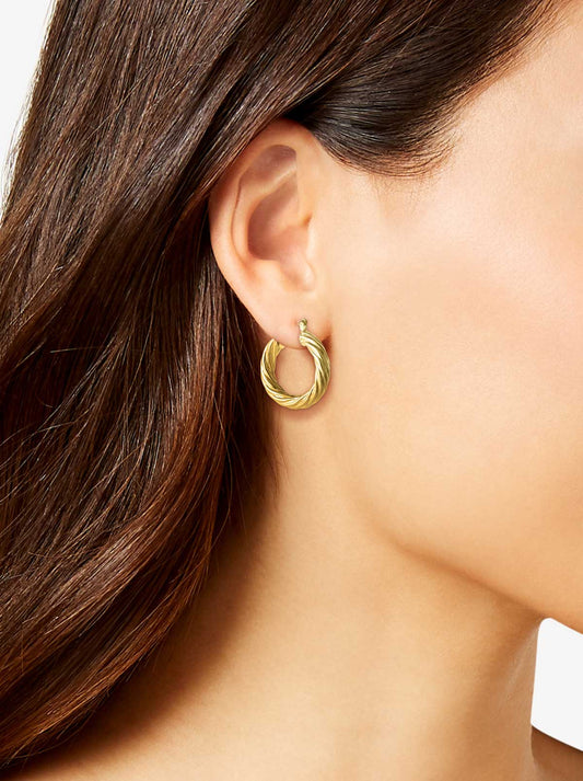 Jessica Simpson Discount | Thick Twisted Hoop Earrings in Gold