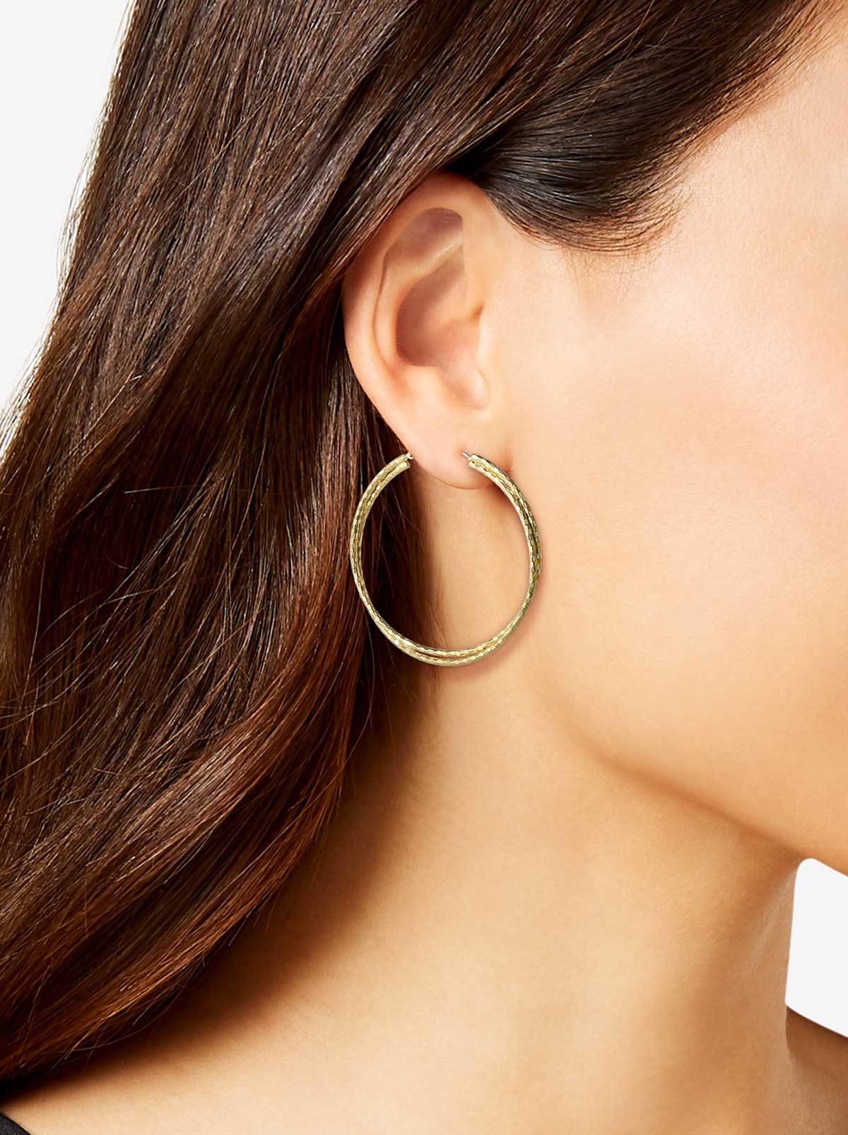Jessica Simpson For Sale | Double Hoop Faceted Earrings