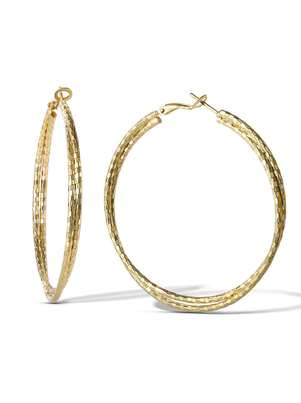 Jessica Simpson For Sale | Double Hoop Faceted Earrings