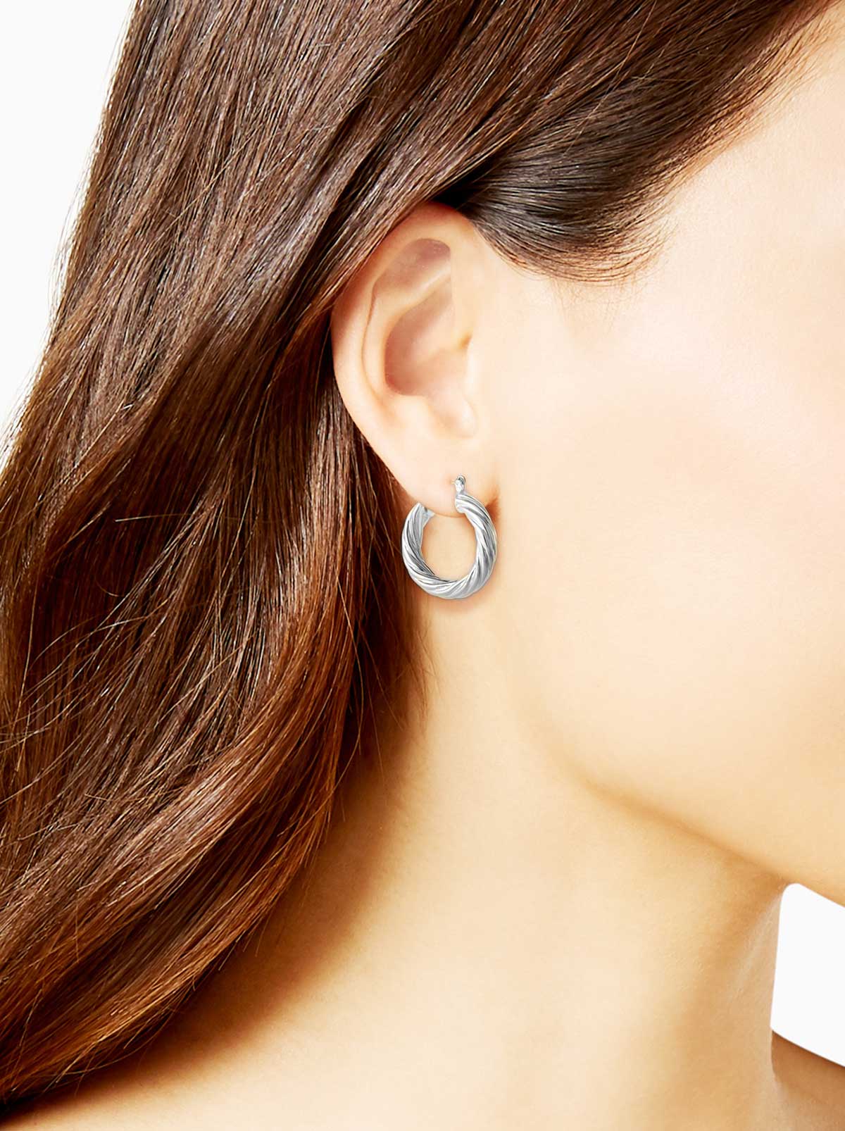 Jessica Simpson Sale | Thick Twisted Hoop Earrings in Silver