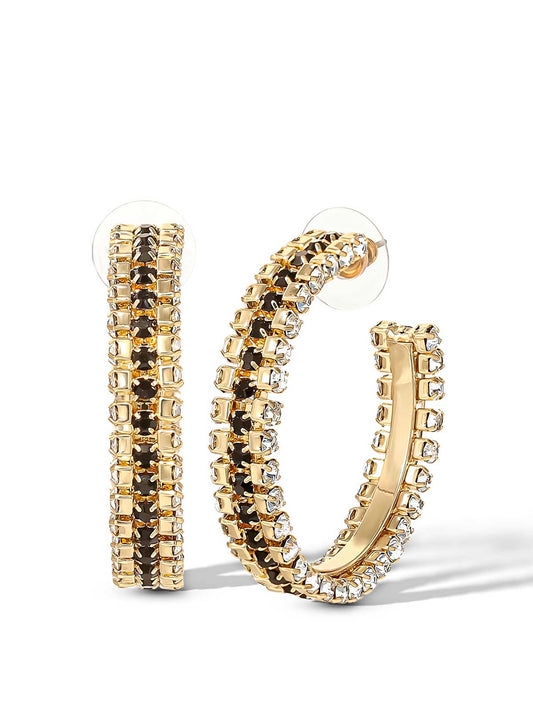 Jessica Simpson Discount | Black And White Crystal Hoop Earrings