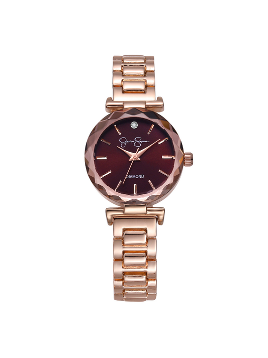 Jessica Simpson Sale | Diamond Dial Bracelet Watch in Rose Gold